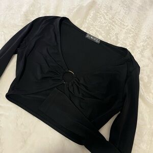 Elegant Black Long Sleeve Top